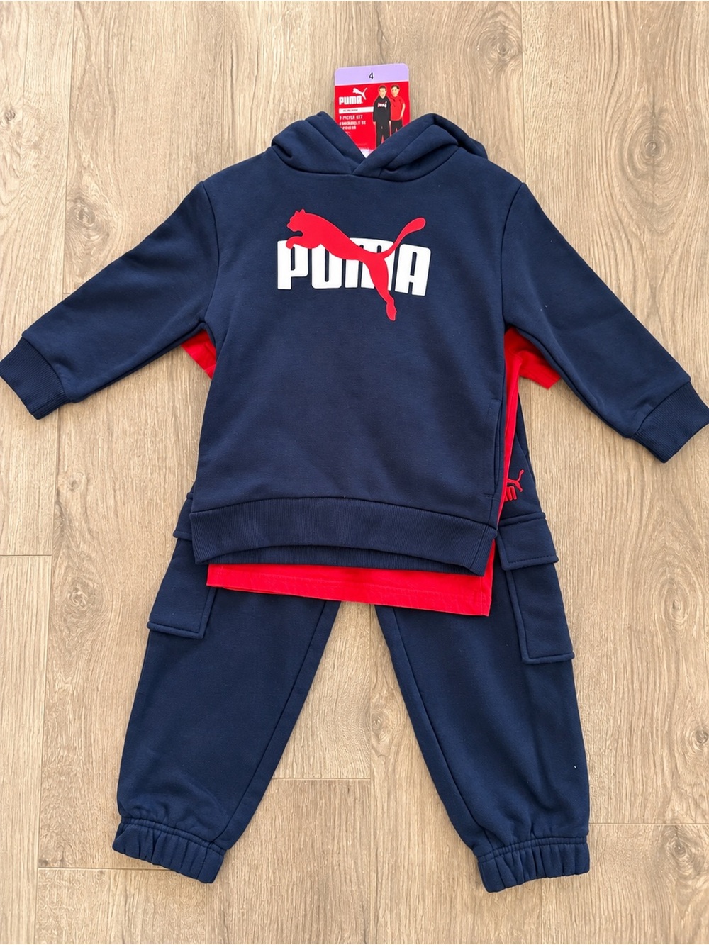 PUMA Boys 3-Piece Hoodie, Jogger & T-Shirt Set – Size 4T